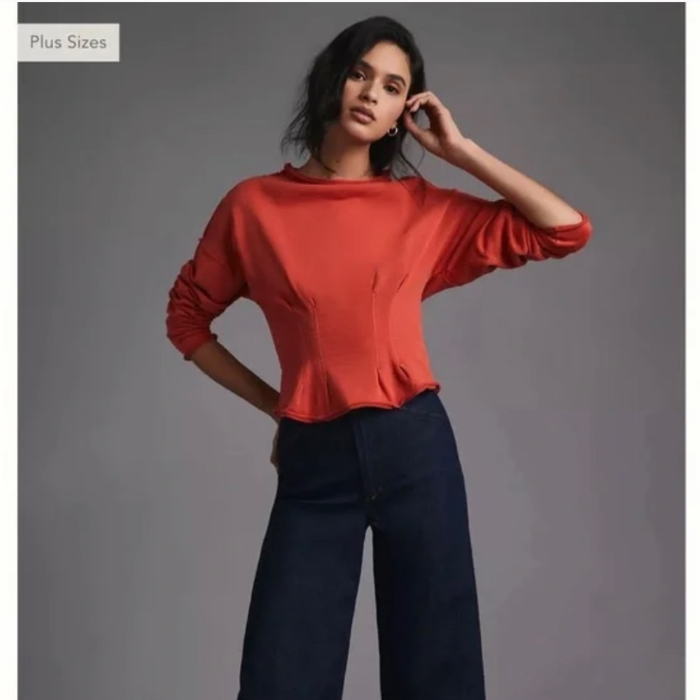 Anthropologie Pilcro Corset Sweatshirt
